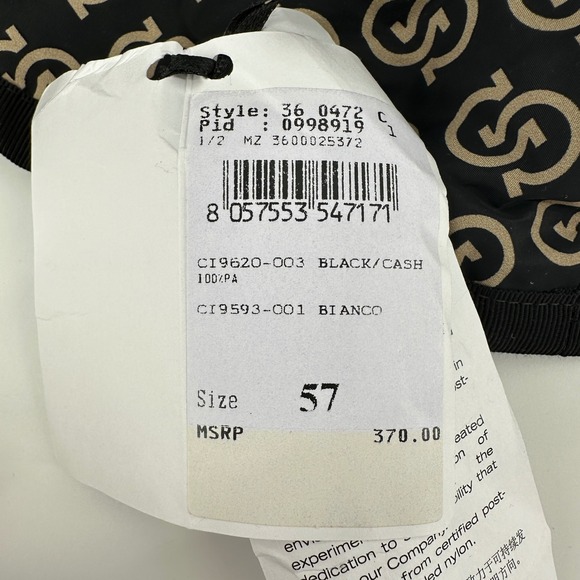 Salvatore Ferragamo Gancini Logo Bucket Hat Black Tan Made in Italy Size 57 $570 - Picture 5 of 6